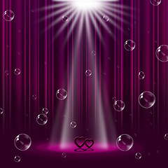 Image showing Hearts Mauve Indicates Lightsbeams Of Light And Entertainment
