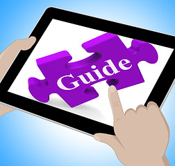 Image showing Guide Tablet Means Website Instructions And Guidance