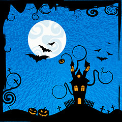 Image showing Haunted House Means Trick Or Treat And Astronomy