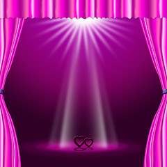 Image showing Stage Spotlight Means Valentine Day And Affection