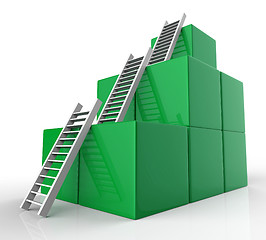 Image showing Growth Ladders Represents Victorious Victory And Rise