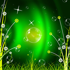 Image showing Glow Floral Shows Blank Space And Abstract