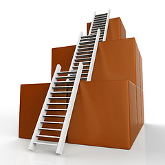 Image showing Success Ladders Shows Succeed Victor And Increase