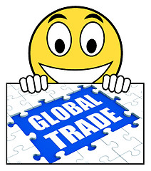 Image showing Global Trade Sign Shows Online International Business