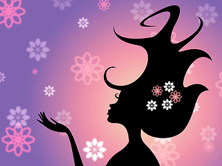 Image showing Girl Hair Represents Young Woman And Petal