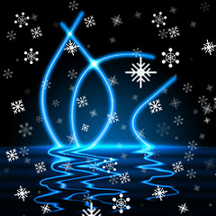 Image showing Snowflake Lake Represents Merry Christmas And Blazing