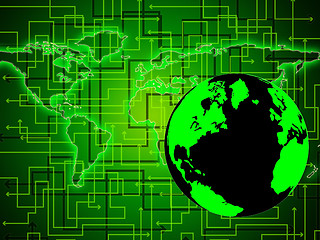 Image showing World Computer Represents Network Server And Communication