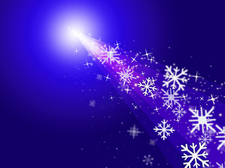 Image showing Snowflake Stars Indicates New Year And Congratulation