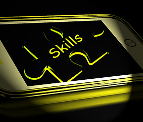 Image showing Skills Smartphone Displays Knowledge Abilities And Competency