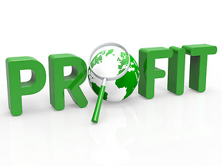 Image showing Magnifier Profit Means Profits Search And Profitable