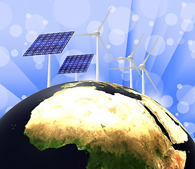 Image showing Solar Power Means Earth Day And Electric