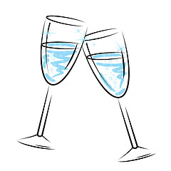 Image showing Champagne Glasses Means Sparkling Wine And Celebration