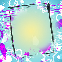 Image showing Heart Frame Indicates Valentine\'s Day And Backdrop