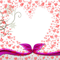 Image showing Hearts Floral Means Valentines Day And Bouquet