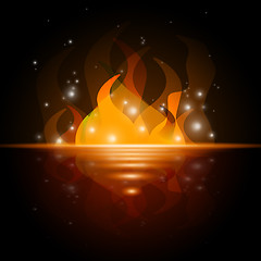 Image showing Sea Stars Indicates Fire Blazing And Flaming