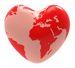Image showing Heart Globe Indicates Valentine Day And Affection