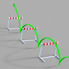 Image showing Obstacle Hurdle Indicates Overcome Problems And 1St