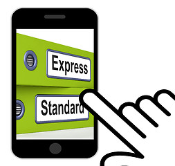 Image showing Express Standard Folders Displays Fast Or Regular Delivery