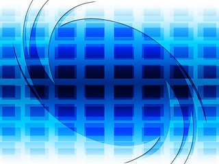 Image showing Grid Background Represents Blue Twist And Twirling