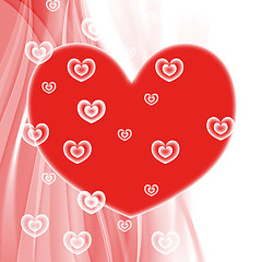 Image showing Hearts Background Shows Valentine Day And Affection