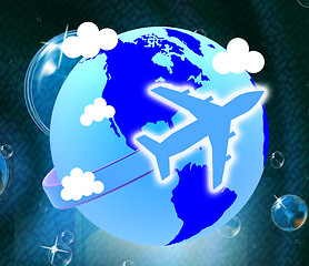 Image showing Global Flights Shows Travel Guide And Fly