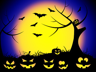 Image showing Halloween Bats Represents Trick Or Treat And Autumn