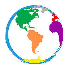 Image showing Globe World Means Globalisation Globalise And Colour