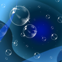 Image showing Blue Background Indicates Swirling Bubble And Twist