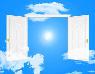 Image showing Sky Doorway Shows Doorways Doors And Eternity