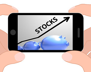 Image showing Stocks Arrow Displays Increase In Worth For Stockholders