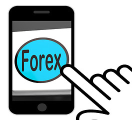 Image showing Forex Button Displays Foreign Exchange Or Currency