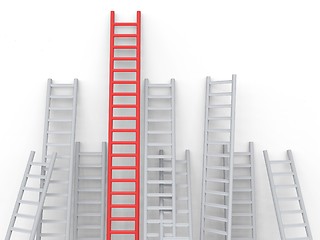 Image showing Up Ladders Represents Overcome Obstacles And Blocked