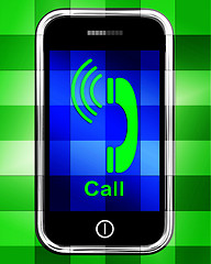 Image showing Call  On Phone Displays Talk or Chat