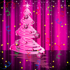 Image showing Xmas Tree Means Christmas Ball And Decor