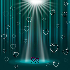 Image showing Spotlight Green Shows Valentine\'s Day And Entertainment