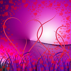 Image showing Floral Hearts Indicates Valentines Day And Affection