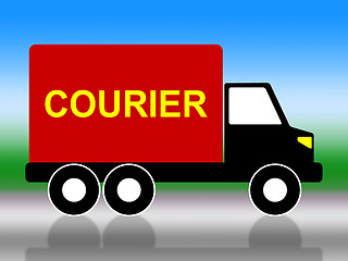 Image showing Delivery Courier Indicates Trucking Postage And Vehicle