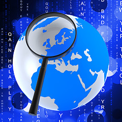 Image showing Globe Matrix Represents Earth Binary And Globalise