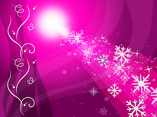 Image showing Glow Snowflake Represents Ice Crystal And Congratulation