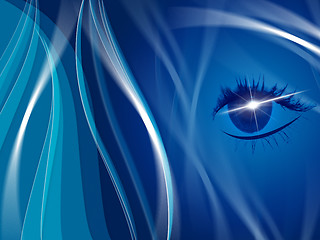 Image showing Blue Background Indicates Human Eye And Look