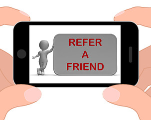 Image showing Refer A Friend Phone Shows Suggesting Website