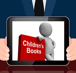 Image showing Children\'s Book And Character  Displays Reading For Kids