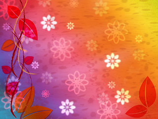 Image showing Floral Background Represents Multicolored Color And Colourful