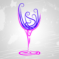 Image showing Wine Glass Indicates Beverage Alcoholic And Celebrations