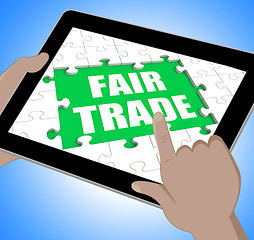 Image showing Fair Trade Tablet Means Shop Or Buy Fairtrade