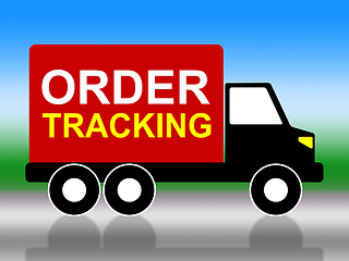 Image showing Order Tracking Indicates Logistic Delivery And Moving