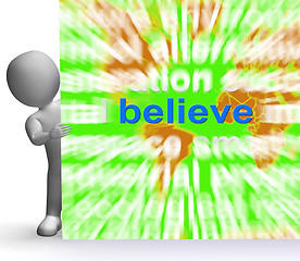 Image showing Believe Word Cloud Sign Shows Accepting Idea Faith Trust