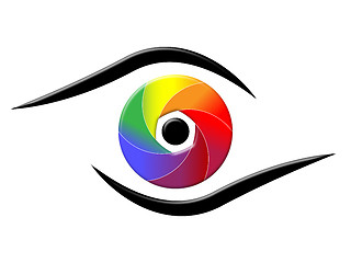 Image showing Spectrum Eye Shows Colorful Background And Chromatic