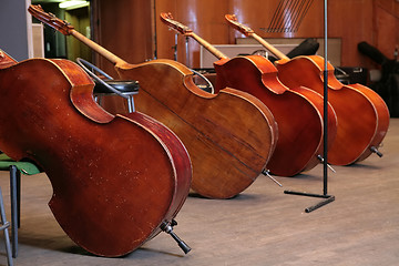 Image showing Vintage bass viols