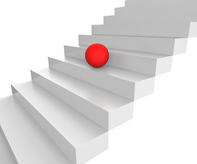 Image showing Sphere Stairs Represents Increase Upwards And Orb